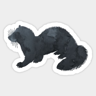 ferret art silhouette Sticker